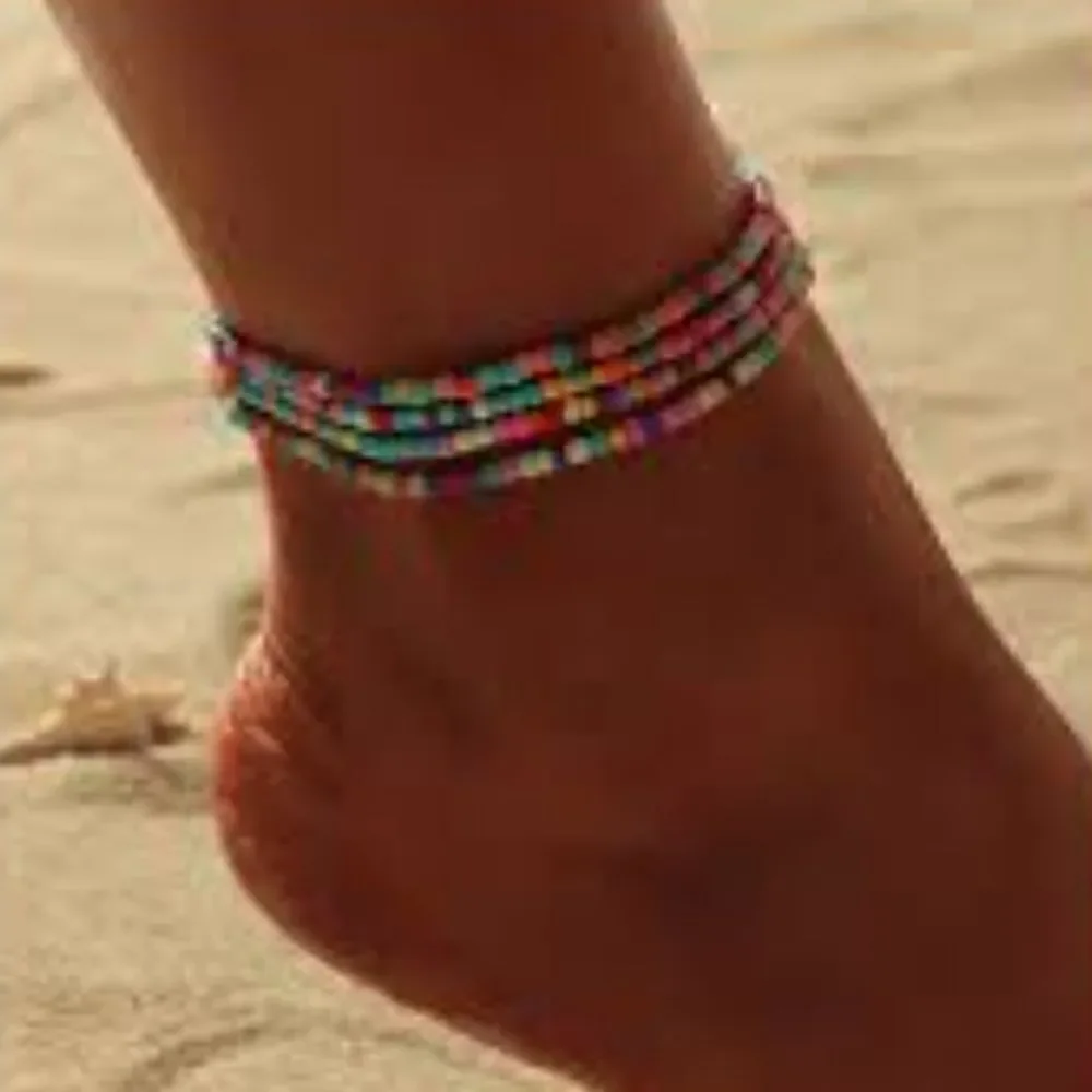 Áfrican Rainbow Dyed Seed Bead Bracelets ( 4 Pc)